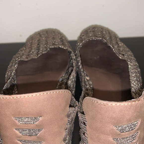 Adam Tucker Flats.  Fabric & Leather Upper.  Leather Sock.  Bronze.  Flats.  10 - Picture 8 of 10